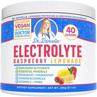 Dr. Danielle's Original Electrolyte Powder - Hydration Drink Mix Supplement - Boosts Energy & Keto-Friendly - No Maltodextrin & Sugar Free - Raspberry Lemonade Flavor