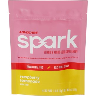 AdvoCare Spark Vitamin & Amino Acid Supplement - Sugar-Free Focus & Energy Drink Powder with Vitamins A, C, E & B-12 - Raspberry Lemonade, 14 Stick Packs