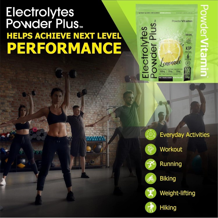 Electrolytes Powder Plus Keto, Lemonade (100 Servings) 0 Sugar, No Maltodextrin,1000mg Potassium,120mg Calcium,120mg Magnesium,Organic Vitamin C,Zero Calories, Energy Hydration Powder