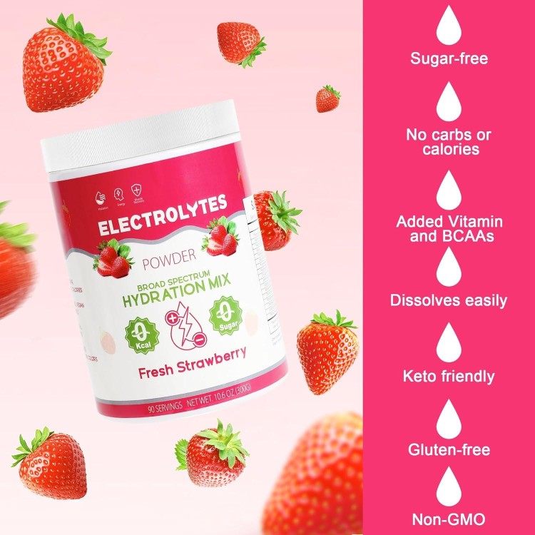 Electrolytes Powder No Sugar - No Flavor Hydrate Electrolyte Powder Replenisher Daily Electrolyte Drink Mix, Keto Friendly, Vegan, Non-GMO, Flavorless Hydration Powder Electrolytes - 90 Servings