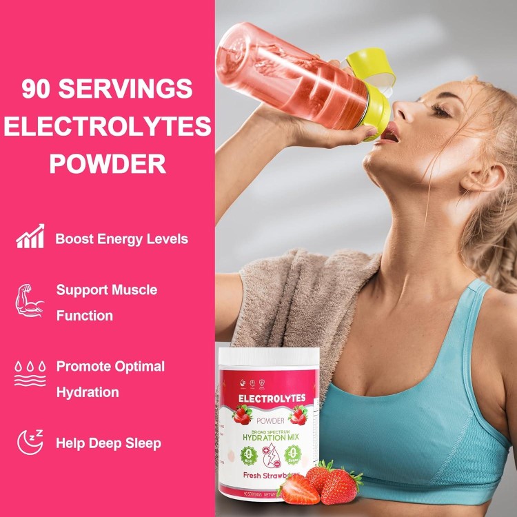 Electrolytes Powder No Sugar - No Flavor Hydrate Electrolyte Powder Replenisher Daily Electrolyte Drink Mix, Keto Friendly, Vegan, Non-GMO, Flavorless Hydration Powder Electrolytes - 90 Servings