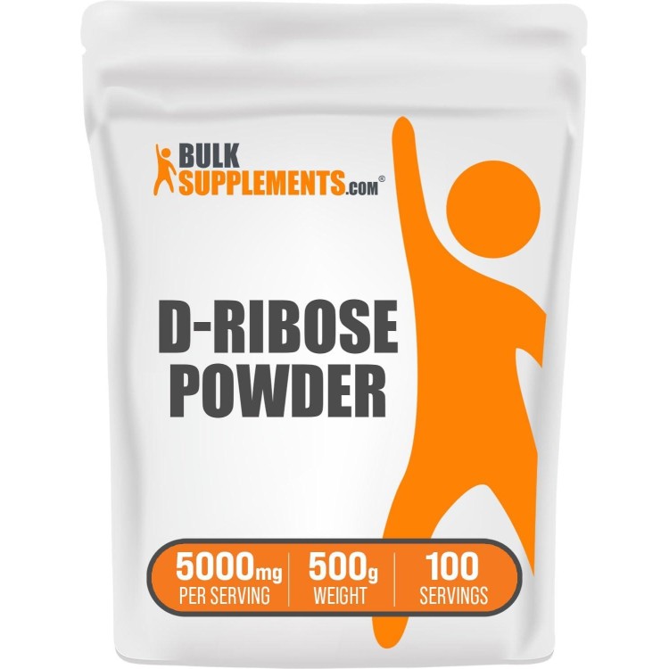 BulkSupplements.com D-Ribose Powder - D-Ribose Supplement, Ribose 5000mg, for Energy Support - Unflavored & Gluten Free, 5000mg per Serving, 500g (1.1 lbs) (Pack of 1)