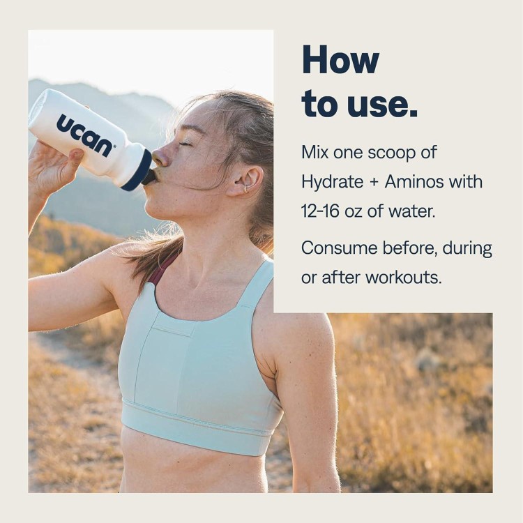 UCAN Hydrate + Aminos, Orange 20 Serving Bag, Keto, Sugar-Free Electrolyte + Muscle Recovery, Essential Electrolytes + EAAs & BCAAs, Non-GMO, Vegan, for Runners, Gym-Goers, Performance Athletes