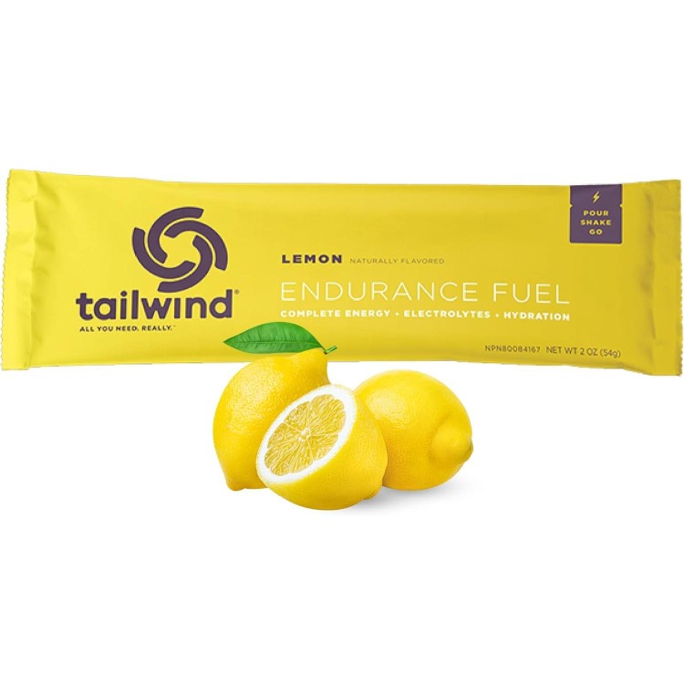 Tailwind Nutrition Endurance Fuel, Sports Drink Powder Single Serving with Electrolytes, Non-GMO, Free of Soy, Dairy, and Gluten, Vegan-Friendly, Lemon, Pack of 12