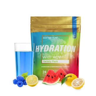 Essential Elements Hydration Packets - Electrolytes Powder Packets Sugar Free - 24 Stick Packs of Electrolytes Powder No Sugar - Electrolyte Water Drink Mix with ACV & Vitamin C - Variety Pack