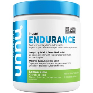 Nuun Hydration Endurance Powder, Lemon Lime, Workout Support,5 Essential Electrolytes for Hydration + Carbohydrates, Vegan, Non-GMO, (16 Servings - Canister)