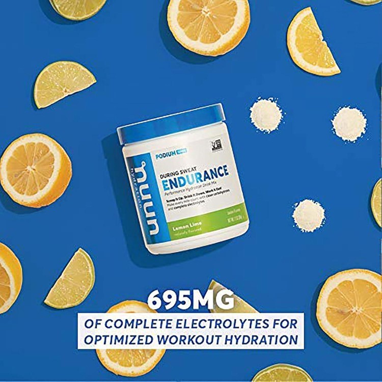 Nuun Hydration Endurance Powder, Lemon Lime, Workout Support,5 Essential Electrolytes for Hydration + Carbohydrates, Vegan, Non-GMO, (16 Servings - Canister)