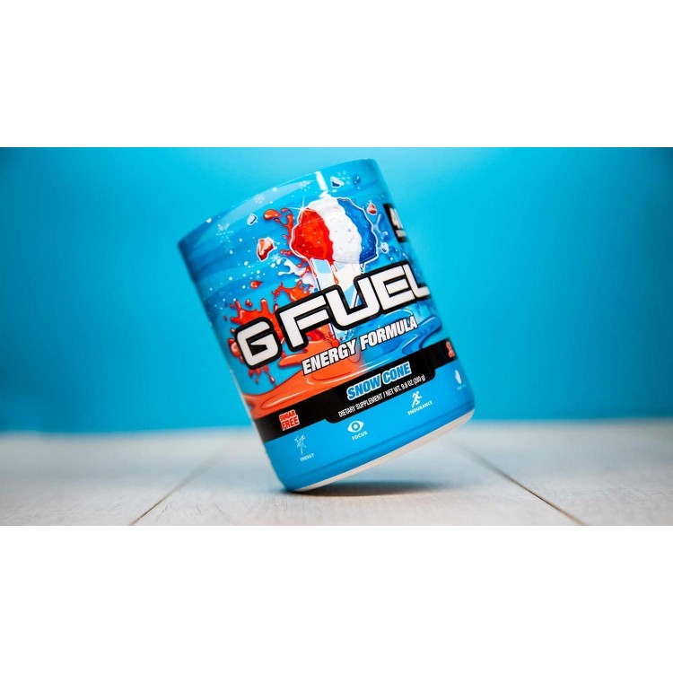 G Fuel Snow Cone Game-Changing Elite Energy Powder, Sharpens Mental Focus and Cognitive Function, Zero Sugar, Supports Immunity and Enhances Mood 9.8 oz (40 servings)