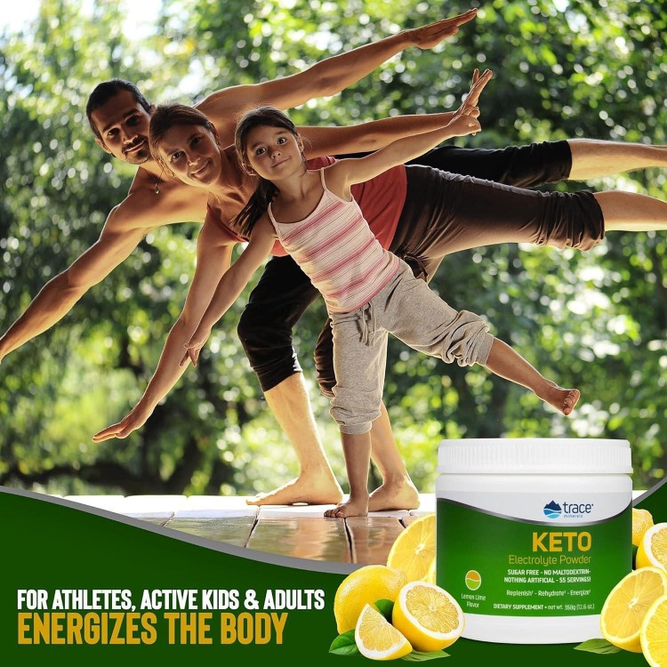 Trace Minerals | Keto Electrolyte Powder Drink Mix | Sugar Free | Promotes Energy and Endurance | Gluten Free, Vegan | Natural Lemon Lime | 55 Servings