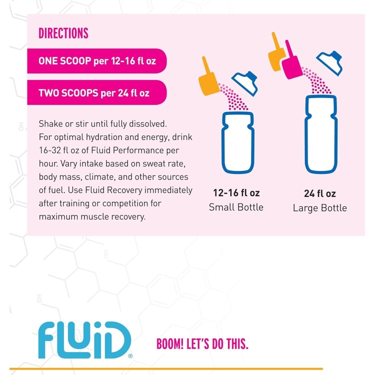 Fluid Performance - Low Sugar Endurance Fuel Sports Drink Mix with Electrolytes, All Natural Ingredients, Gluten-Free for Before or During Exercise (Raspberry Lemonade, 30 Serving)