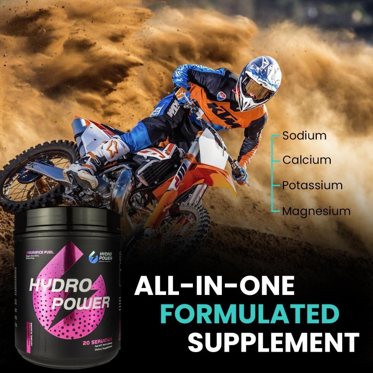 Hydro Power Endurance Fuel High Carb Supplement - Maximize Endurance & Performance with Superior Electrolyte & Calories Mix - Vegan, Non-GMO, & Gluten Free - Pink Lemonade Flavor, 20 Serving