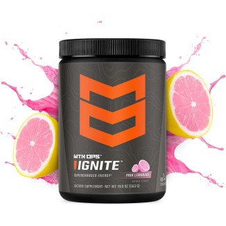 MTN OPS Ignite Supercharged Energy Drink Mix 45-Serving Tub, Pink Lemonade