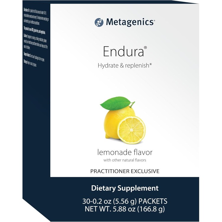 Metagenics Endura - Electrolyte Balance Supplement Powder - Hydrating Packets - with Ascorbic Acid & Calcium - Non-GMO, Gluten-Free & Vegetarian - Lemonade Flavor - 30 Packets (0.2 oz Each)