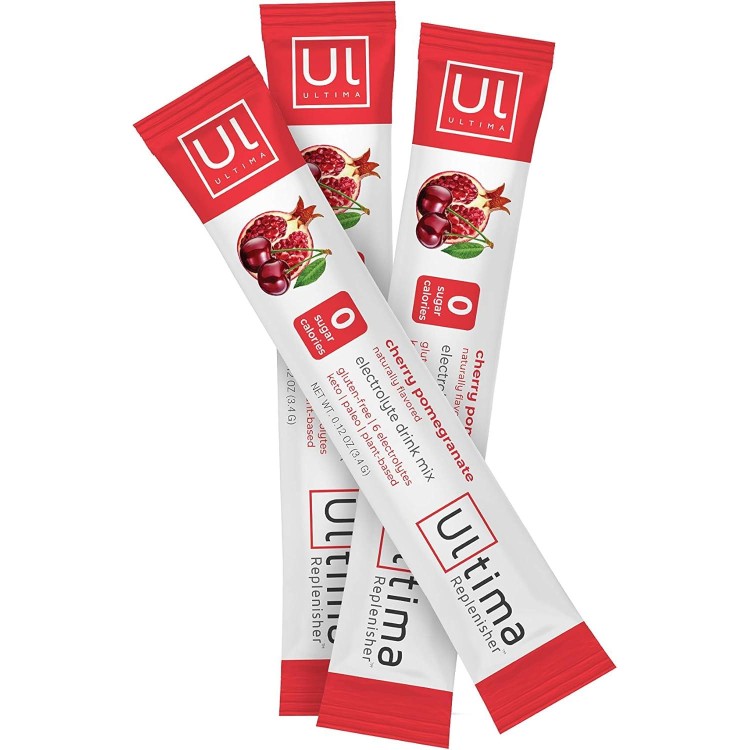 Ultima Replenisher Electrolyte Hydration Powder, Cherry Pomegranate, 20 Count Stickpacks - Sugar Free, 0 Calories, 0 Carbs - Gluten-Free, Keto, Non-GMO with Magnesium, Potassium, Calcium