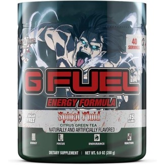 G Fuel Attack on Titan Energy Powder, Sugar Free, Clean Caffeine Focus Supplement, Water Mix, Citrus Green Tea Flavor, Focus Amino, Vitamin + Antioxidants Blend - 9.9 oz (40 Servings)