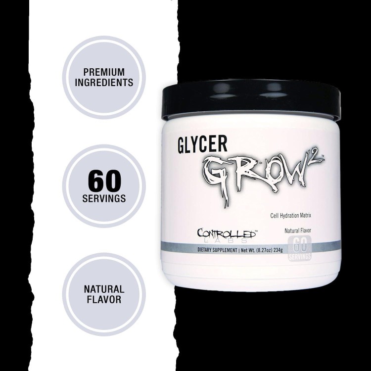 CONTROLLED LABS GlycerGrow 2, Increase Cell Volume and Vascularity, Helps Improve Endurance, Growth, and Recovery, Helps Maintain Workout Intensity, 60 Servings, Unflavored