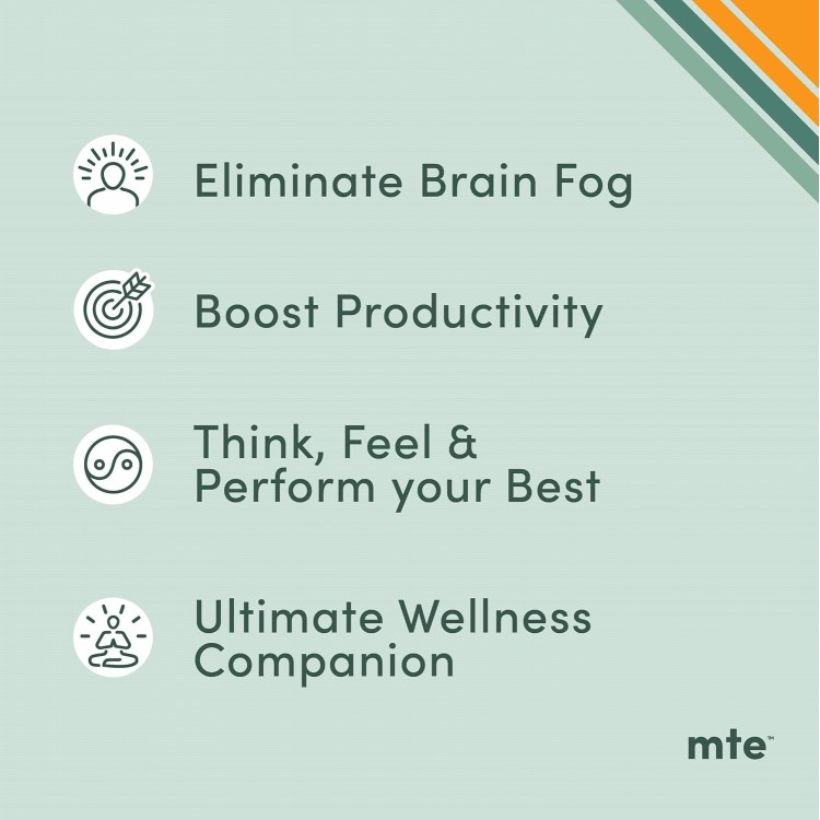 MTE - Wellness Powder for Focus, Productivity & Energy | Adaptogen & Nootropics Support Brain & Body | Caffeine-Free | No Sugar or Additives