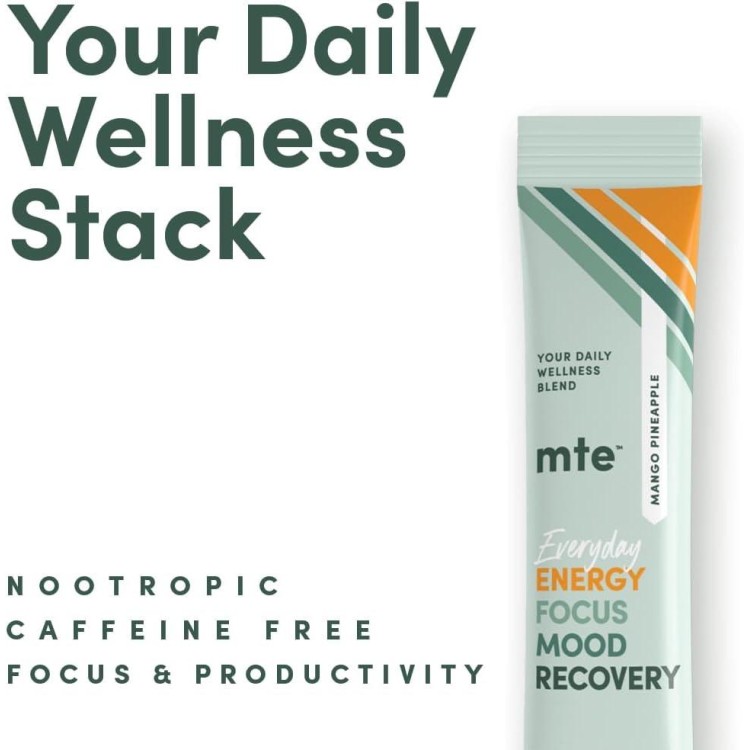 MTE - Wellness Powder for Focus, Productivity & Energy | Adaptogen & Nootropics Support Brain & Body | Caffeine-Free | No Sugar or Additives