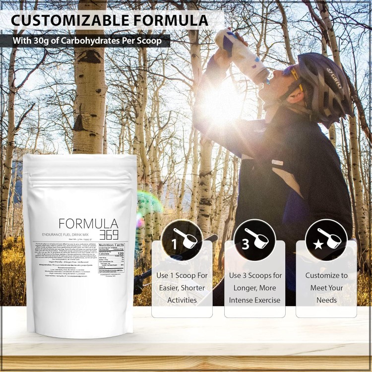 Formula 369 - High Carbohydrate Sports Fuel for Endurance Athletes, Bulk 5 Pound Bag, 73 Servings, 30g of Carbs per Scoop, for Hydration and Energy.