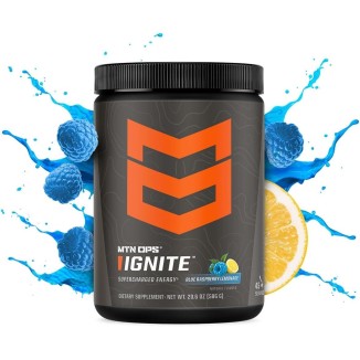 MTN OPS Ignite Supercharged Energy Drink Mix 45-Serving Tub, Blue Raspberry Lemonade