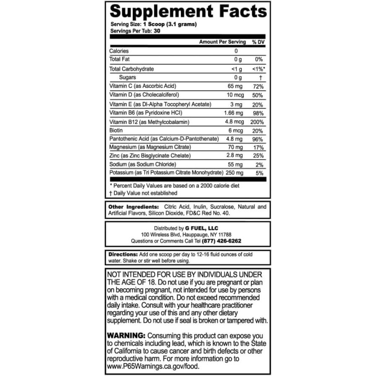 G Fuel Hype Sauce Electrolytes Powder, Water Mix for Hydration, Energy and Focus, Sugar Free, Zero Caffeine Supplement with Essential Minerals, Raspberry + Lemonade Flavor - 3.3 oz (30 Servings)